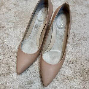 Cole Haan Tan and Pink Stiletto Heels